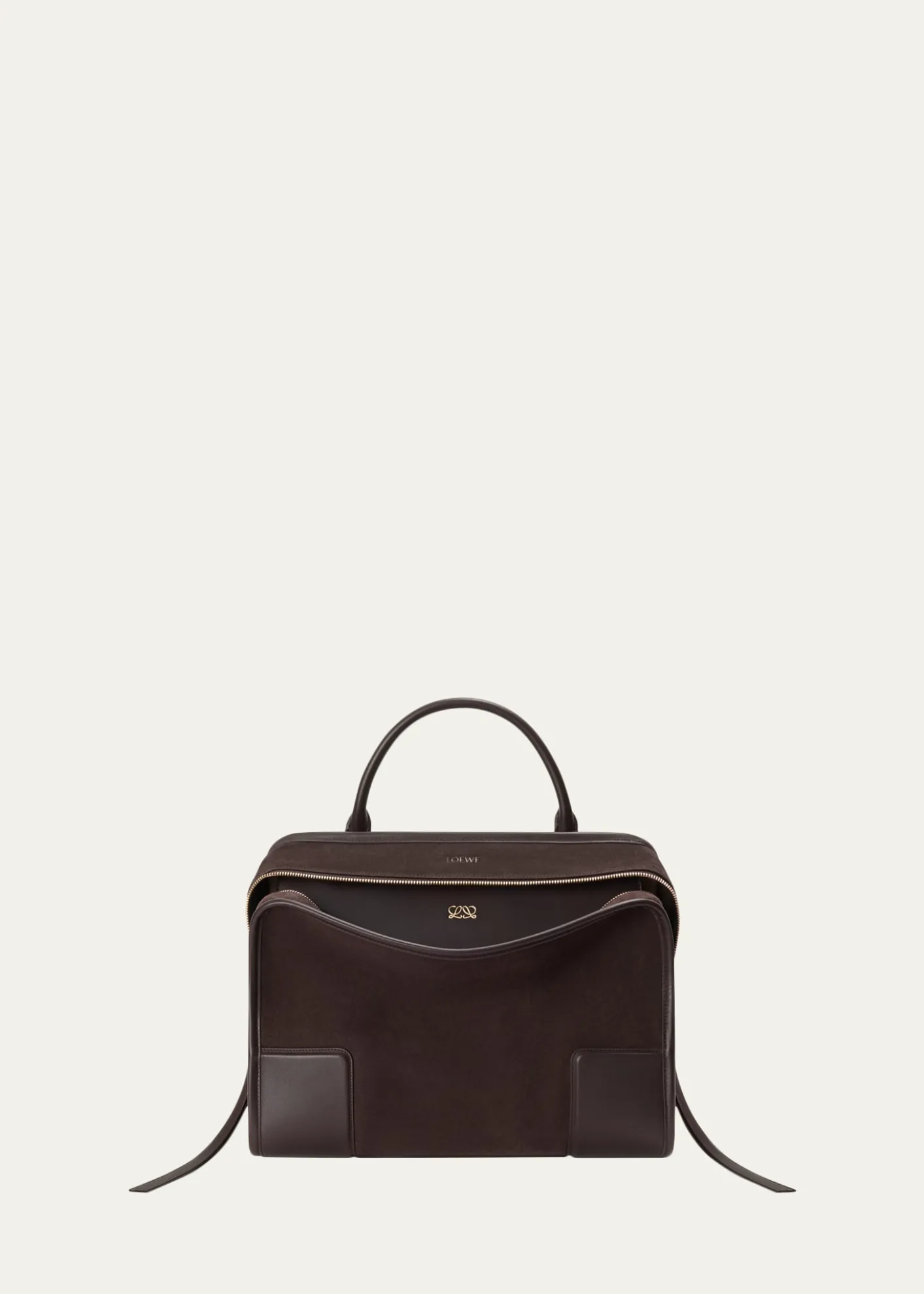 LoeweAmazona 180 Large Top-Handle Bag in Suede