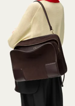 LoeweAmazona 180 Large Top-Handle Bag in Suede