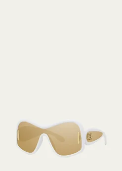 LoeweAnagram Mirrored Acetate Shield Sunglasses