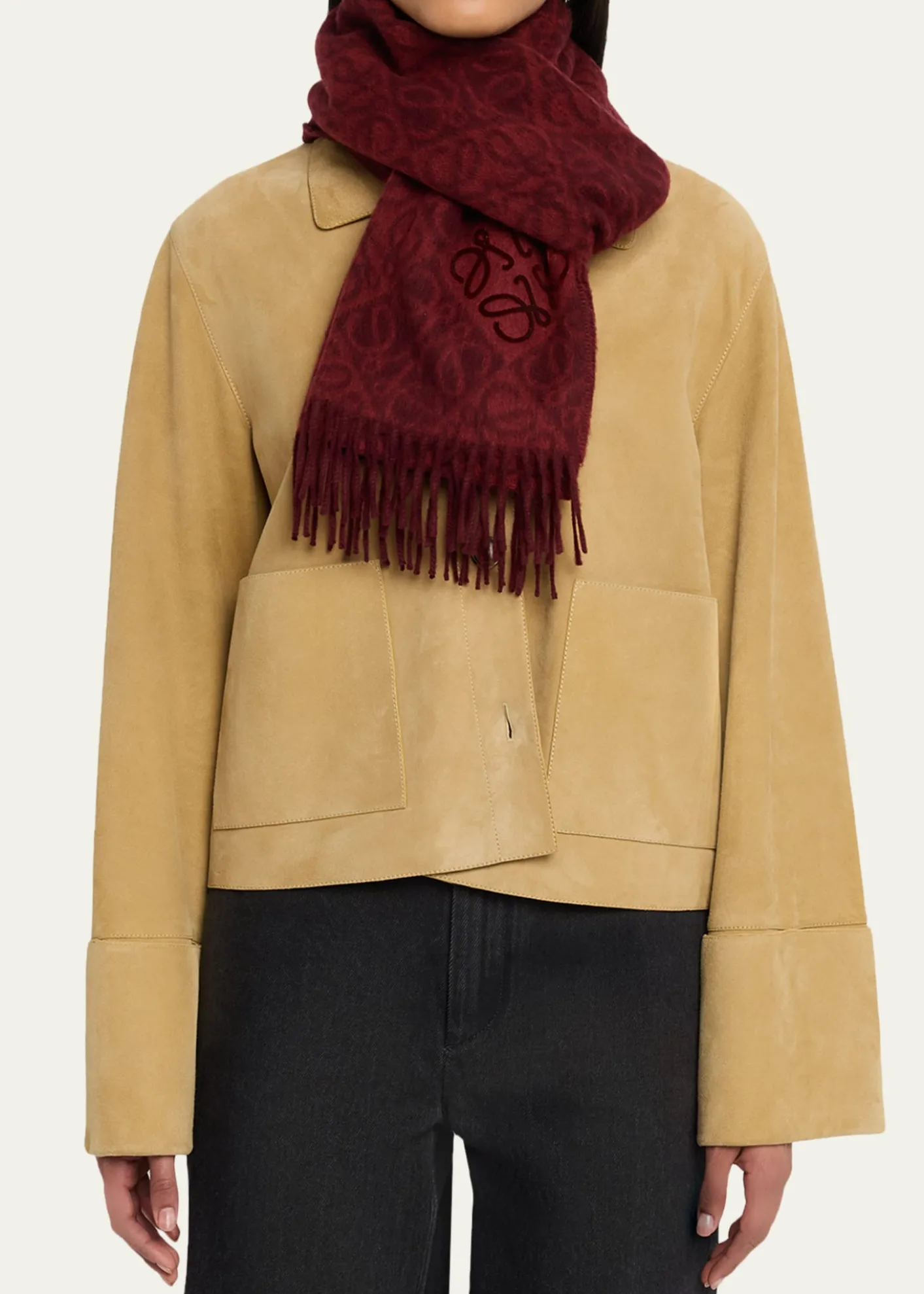 LoeweAnagram-Print Wool Blend Scarf