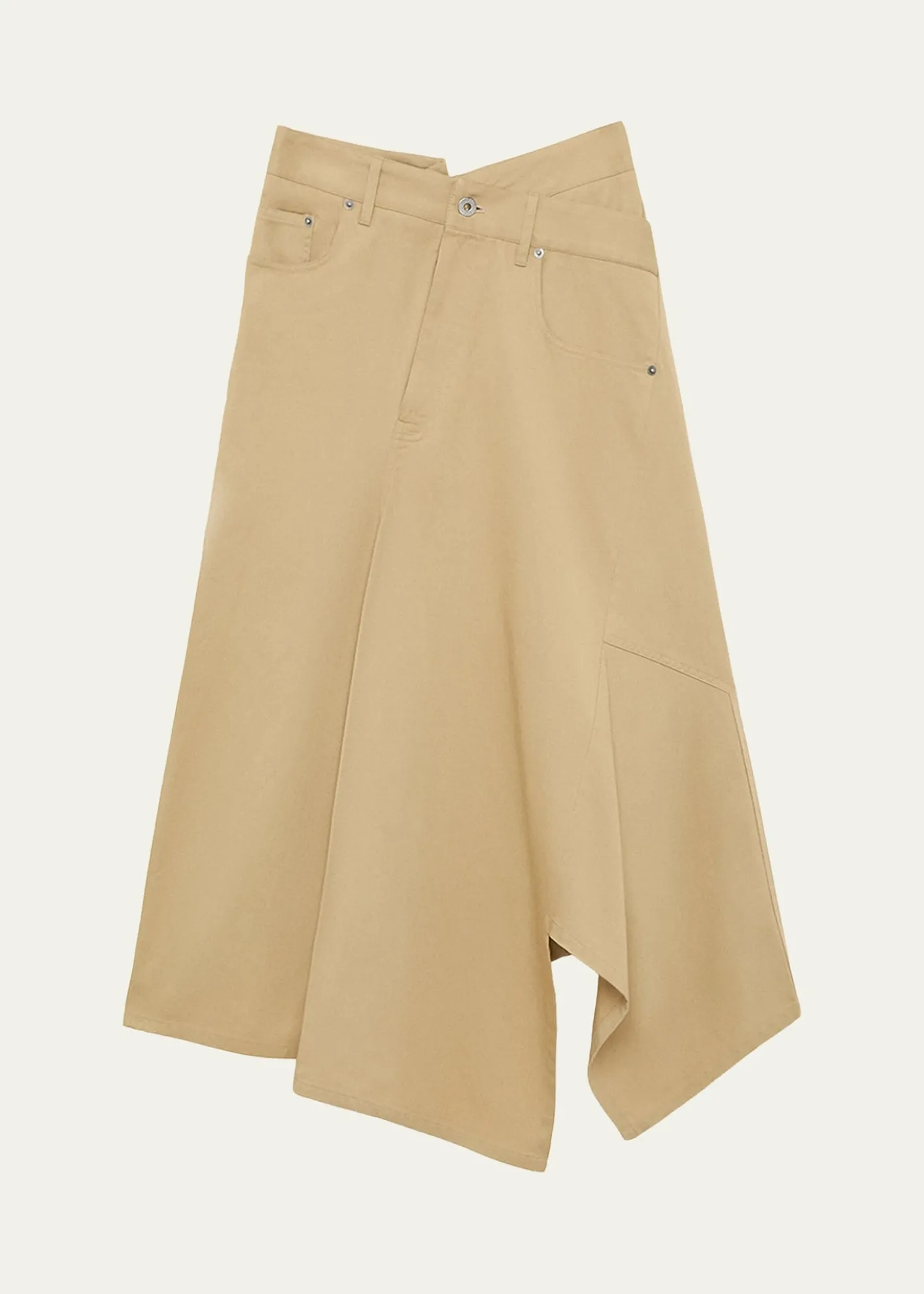 LoeweAsymmetric Cotton Midi Skirt