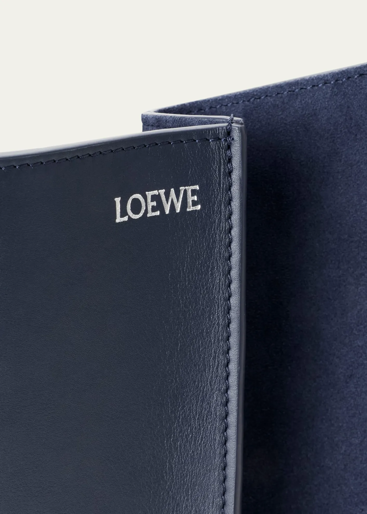 LoeweBilbao Medium Leather and Suede Bucket Bag