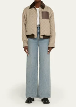 LoeweCorduroy-Collar Quilted Barn Jacket