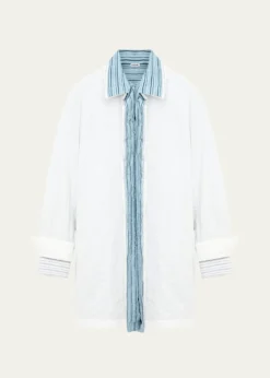 LoeweCrinkled Cotton Poplin Layered Mini Shirtdress