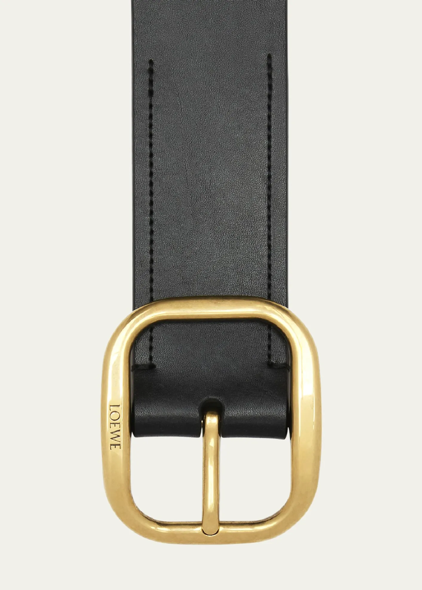 LoeweCurved Buckle Leather Belt