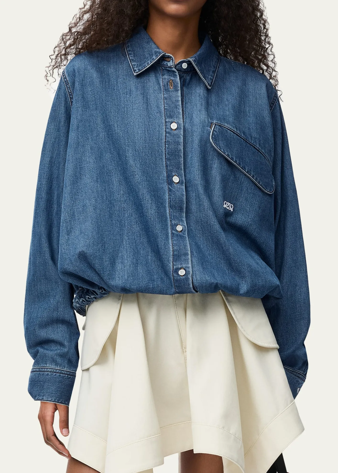 LoeweDenim Belted Balloon Shirt