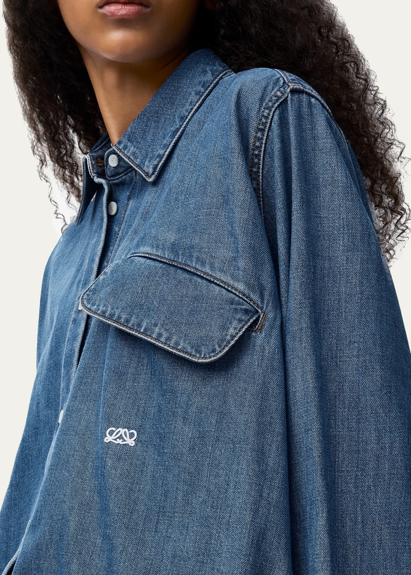 LoeweDenim Belted Balloon Shirt