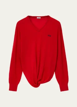 LoeweDraped V-Neck Sweater