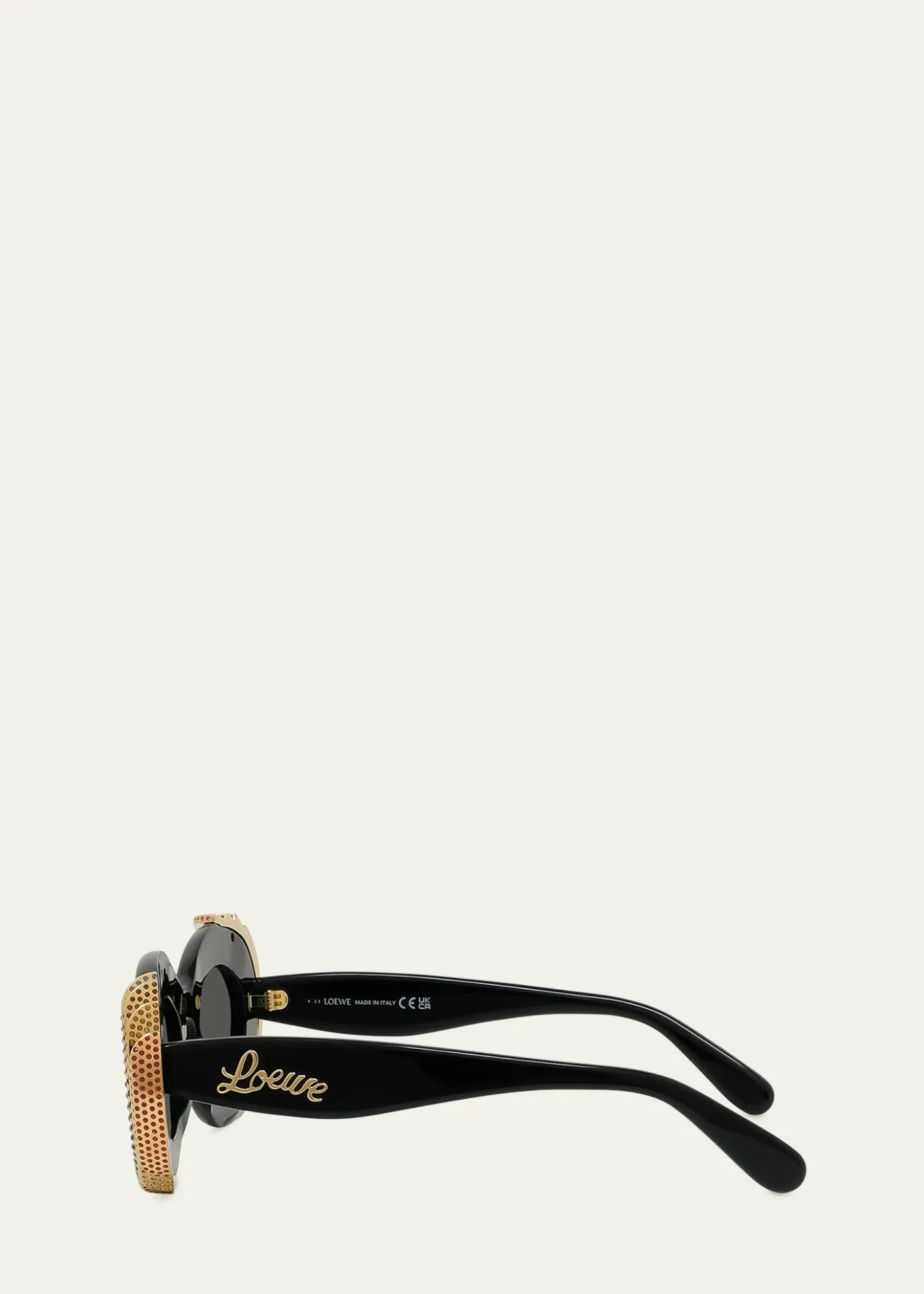 LoeweEmbellished Acetate & Metal Oval Sunglasses