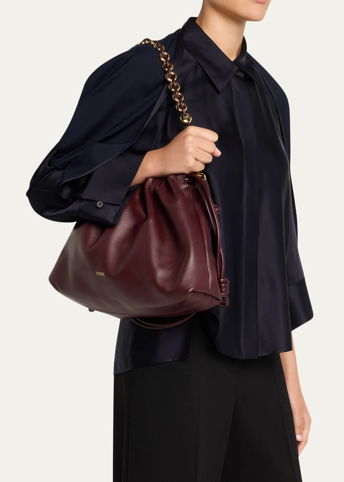 LoeweFlamenco Large Shoulder Bag in Nappa Leather