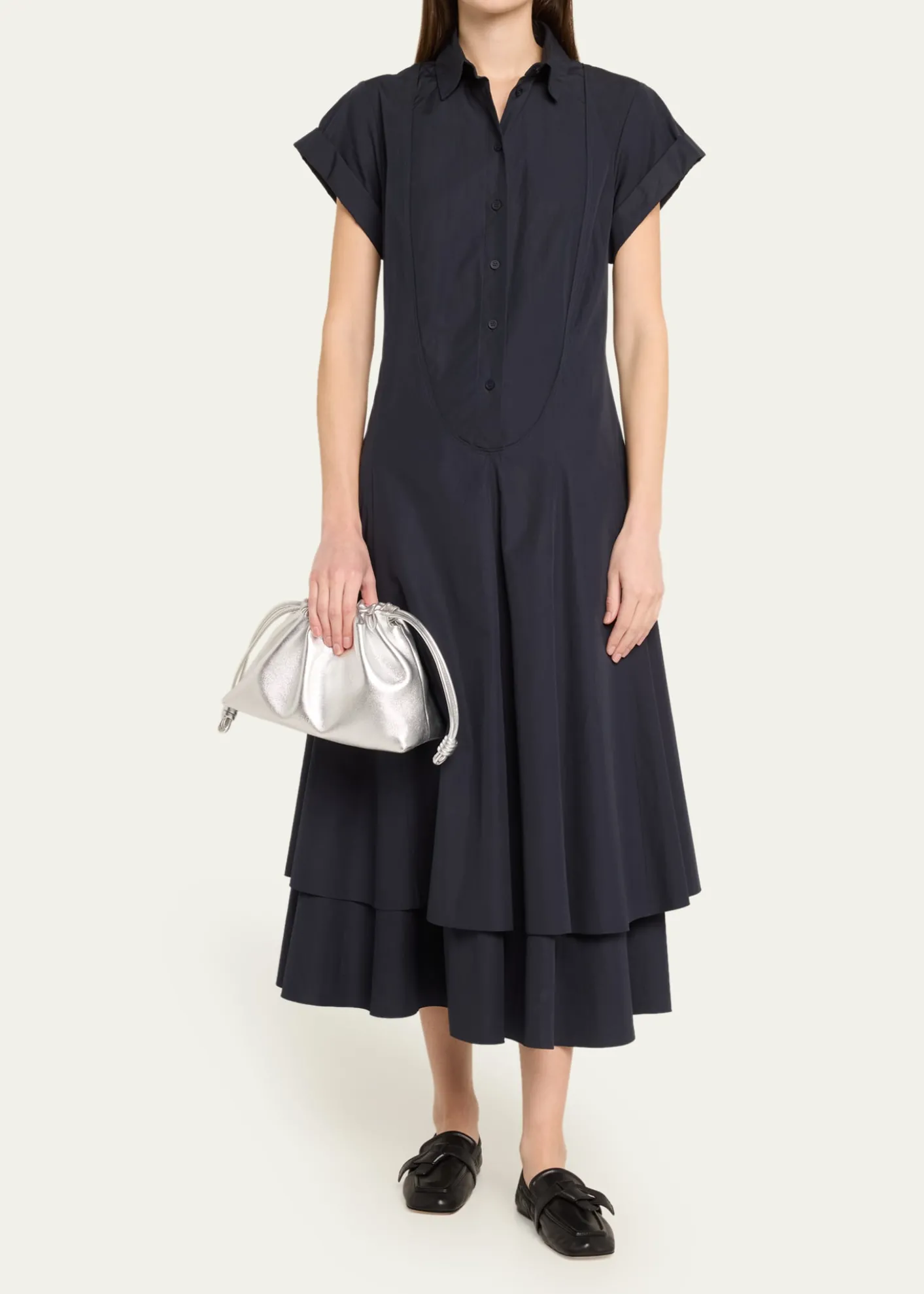 LoeweFlamenco Metallic Leather Shoulder Bag