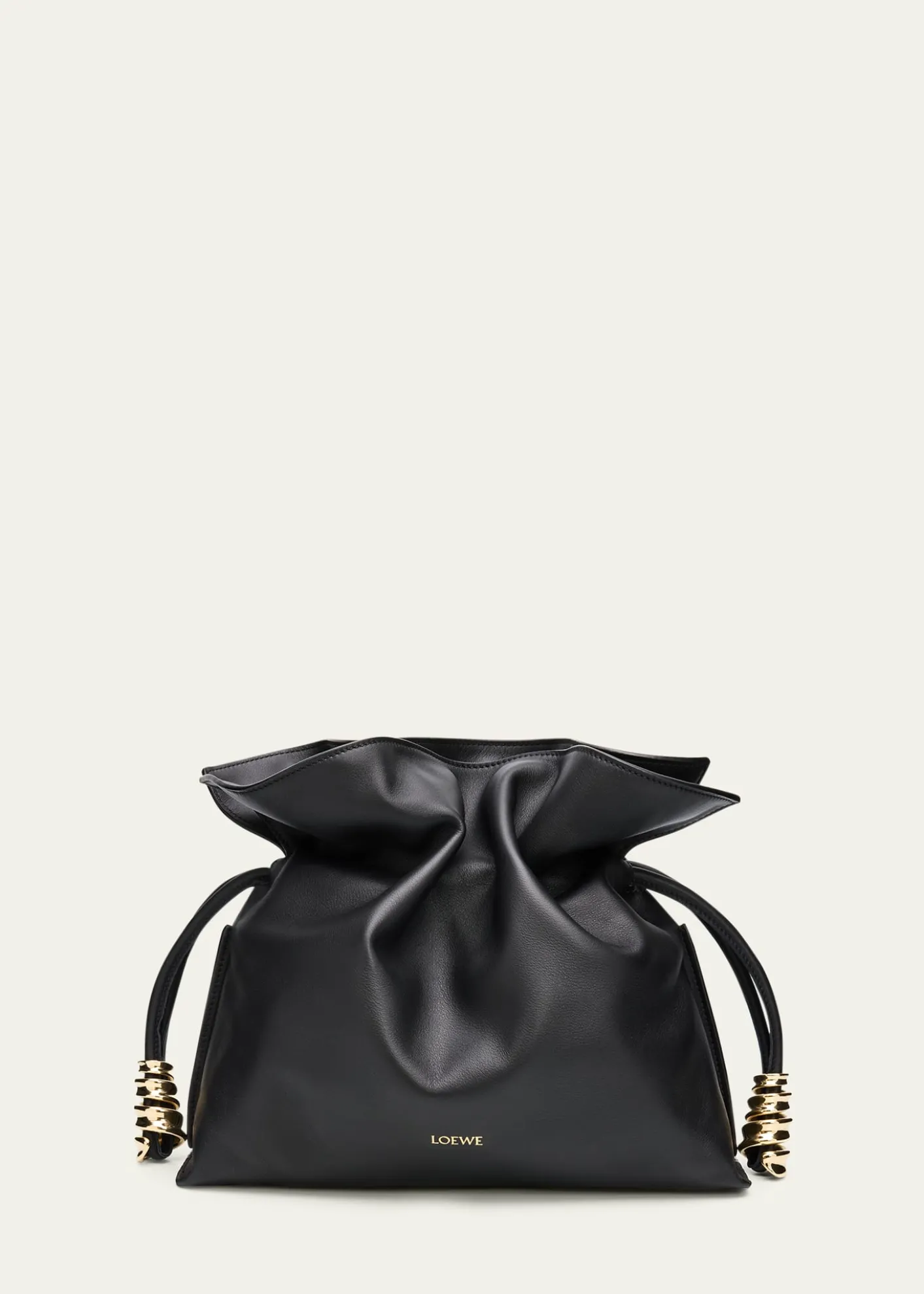 LoeweFlamenco Ruched Clutch Bag in Leather