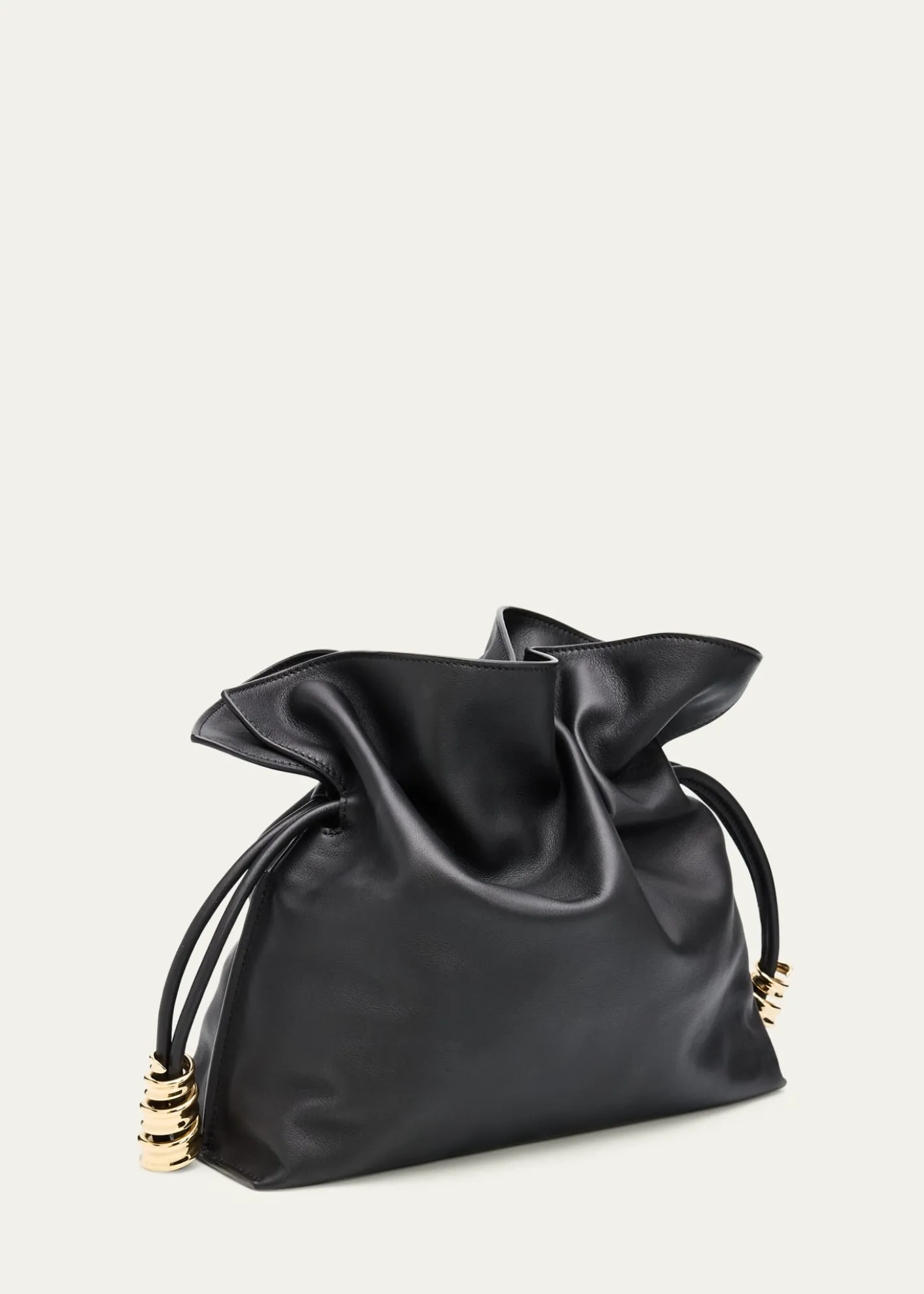 LoeweFlamenco Ruched Clutch Bag in Leather