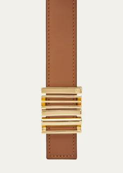 LoeweGraphic Buckle Leather Belt