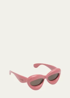 LoeweInflated Pink Acetate Cat-Eye Sunglasses