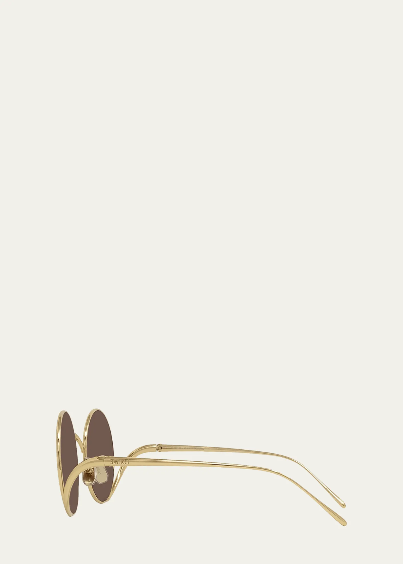 LoeweIsland 50mm Metal Rimless Round Sunglasses