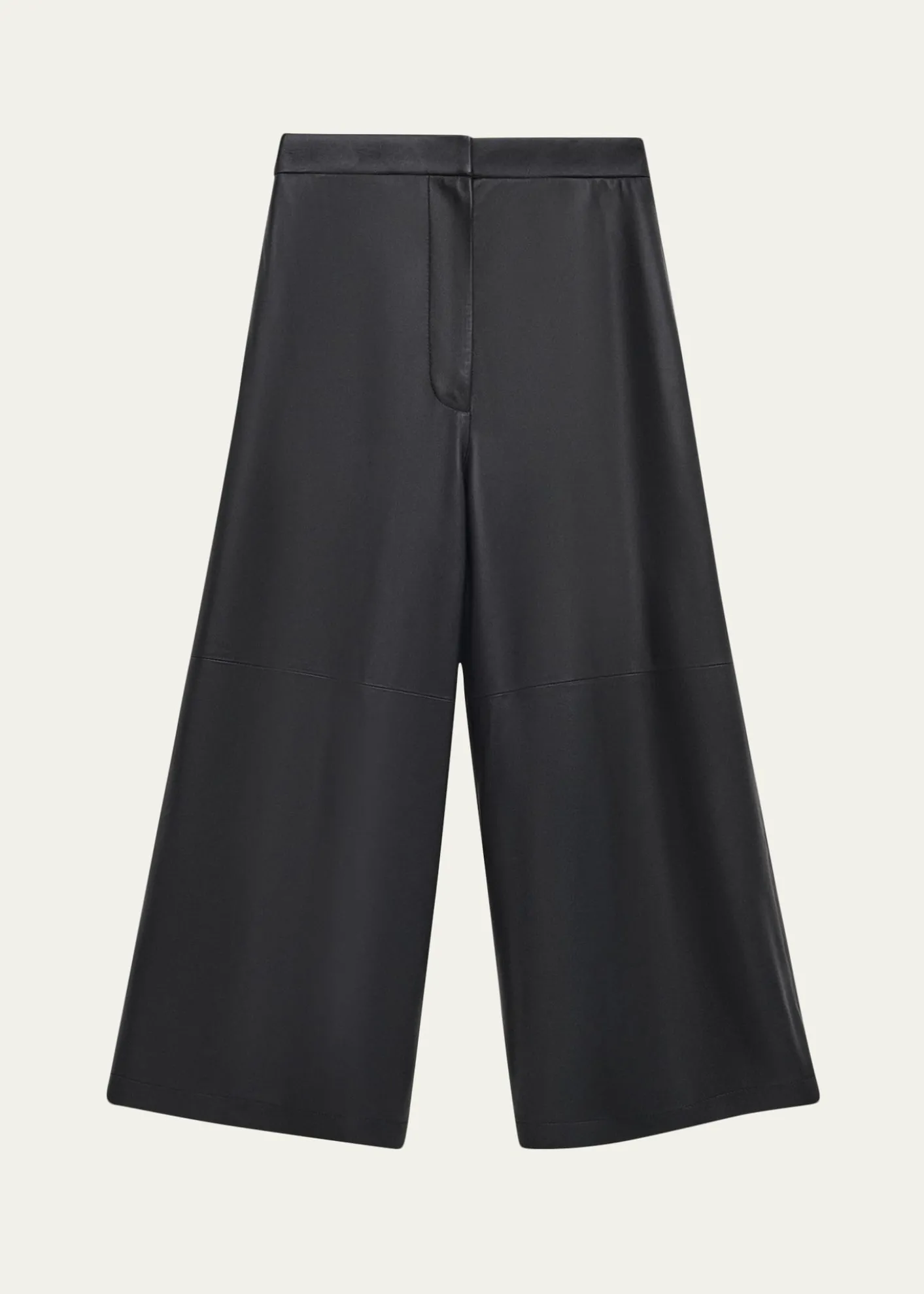 LoeweLeather Wide-Leg Cropped Trousers