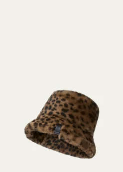 LoeweLeopard-Print Shearling Bucket Hat