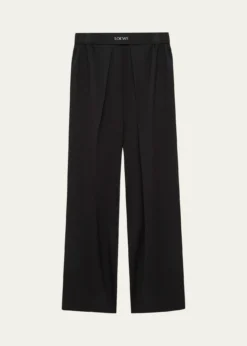 LoeweLogo Waist Asymmetric Pleated Pants
