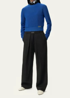 LoeweLogo Waist Asymmetric Pleated Pants