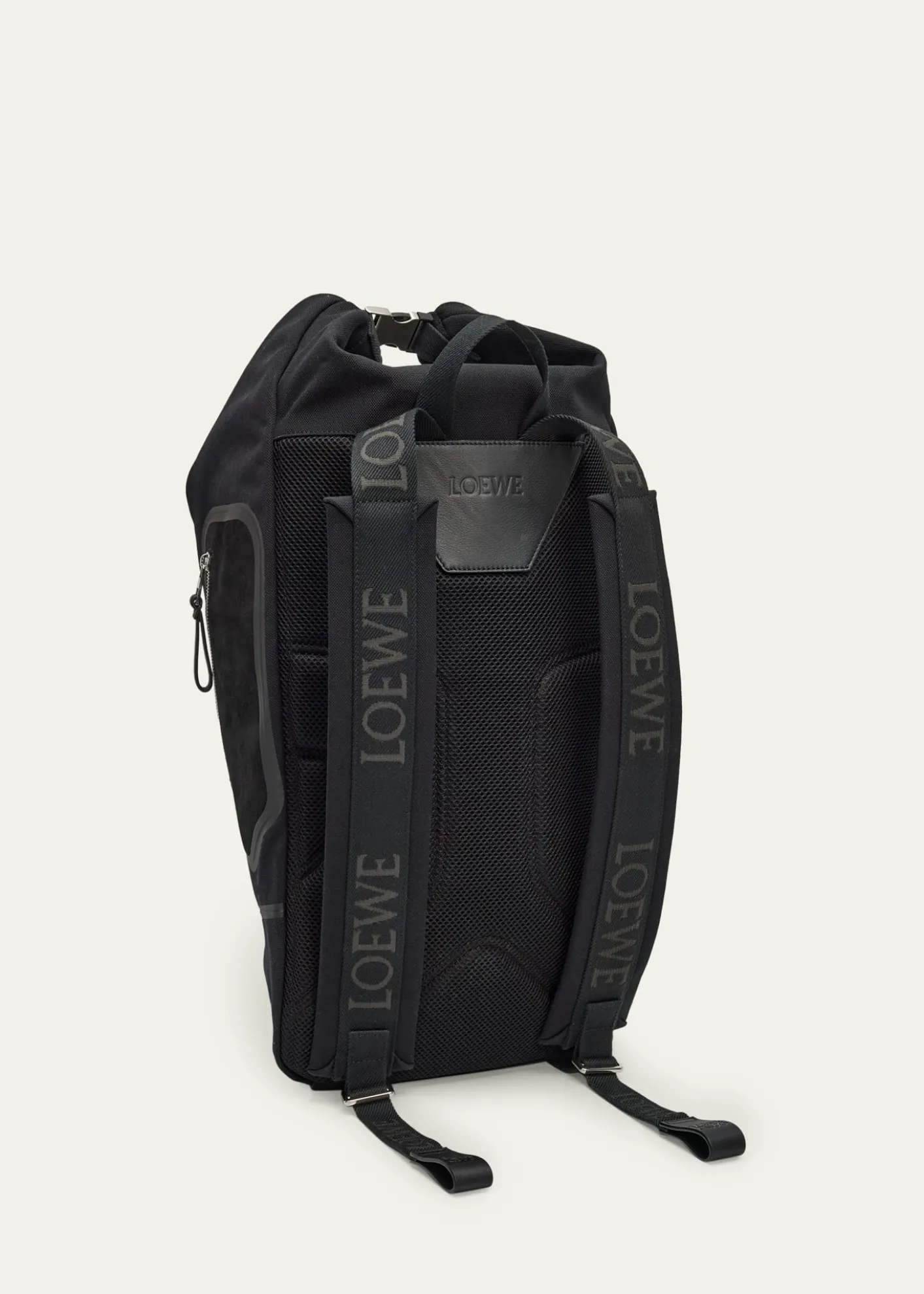 LoeweMen's Flex Roll-Top Canvas & Suede Backpack
