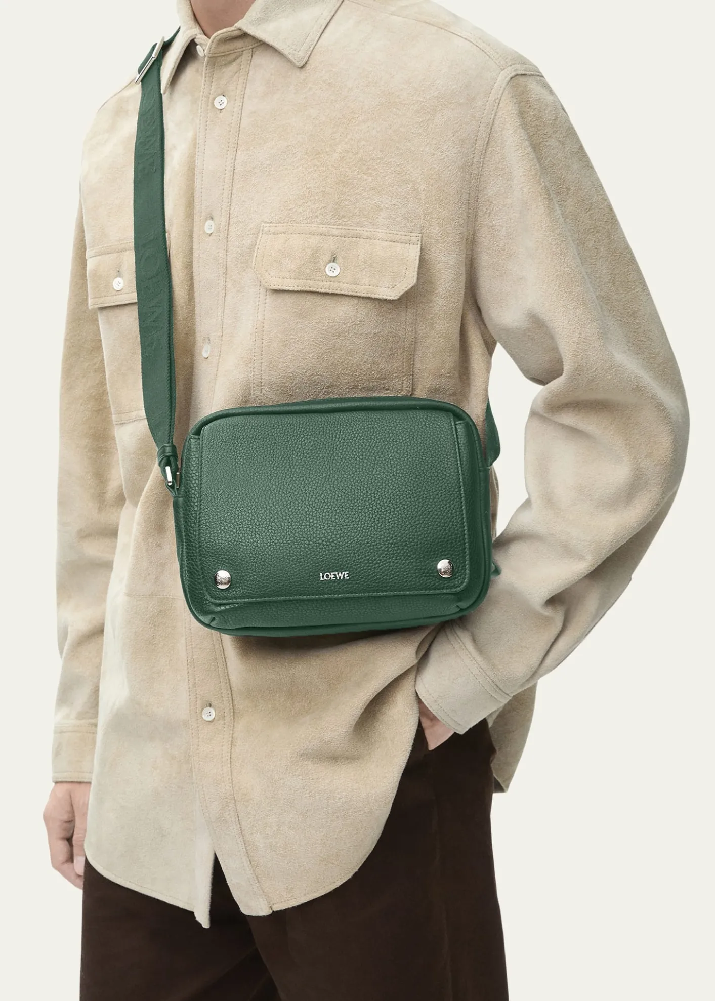 LoeweMen's XS Pebble Leather Messenger Bag