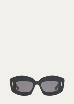 LoeweMen's Anagram Acetate-Nylon Rectangle Sunglasses