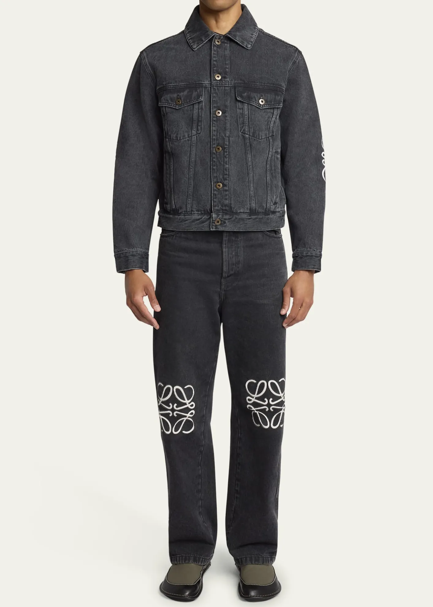 LoeweMen's Anagram Elbow Trucker Jacket