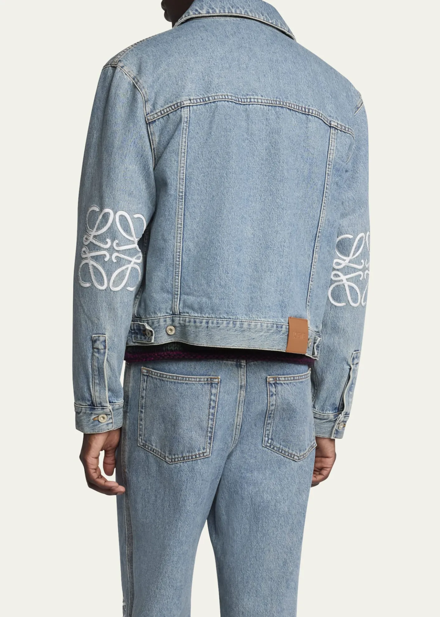 LoeweMen's Anagram Elbow Trucker Jacket