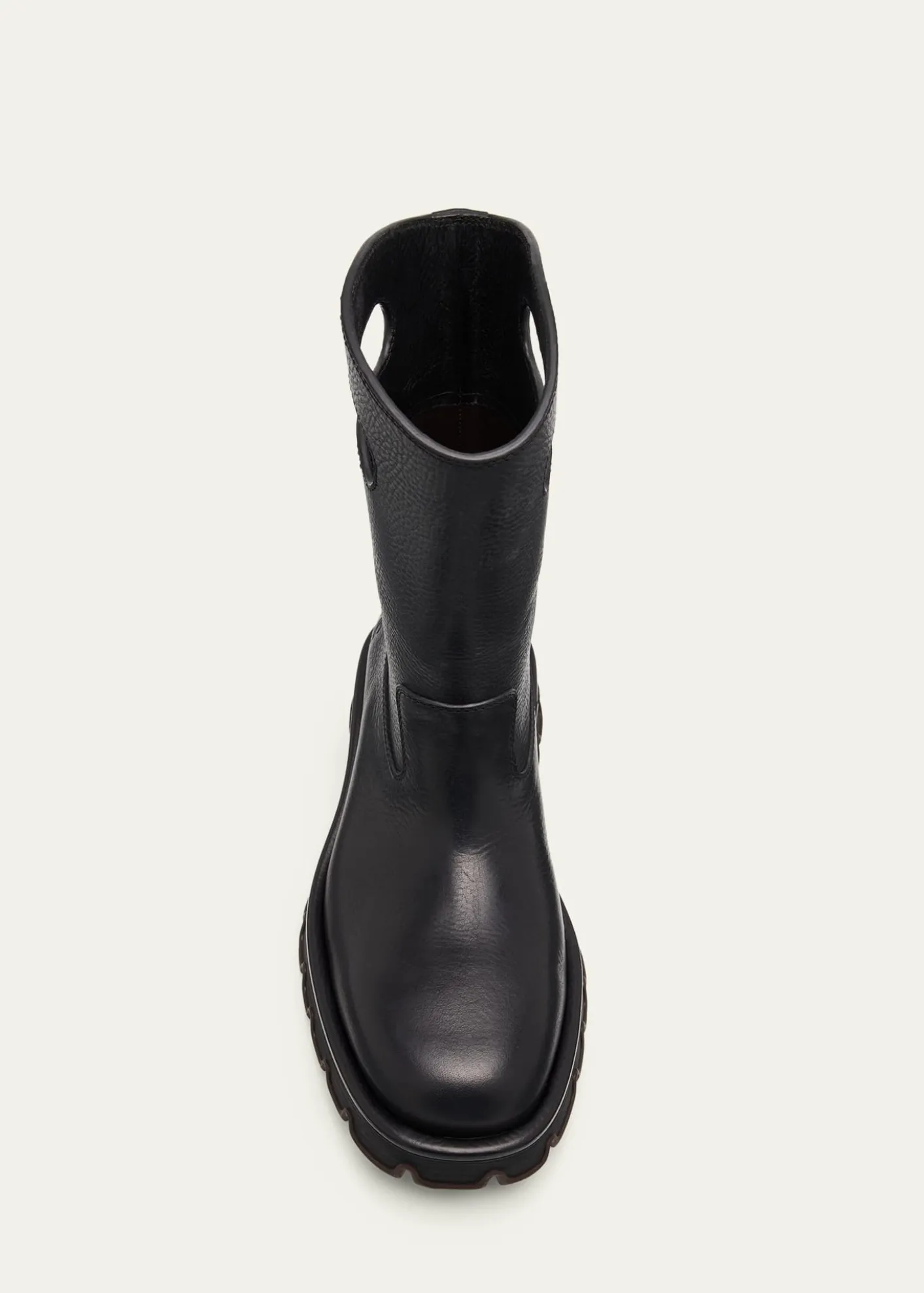 LoeweMen's Bobby Leather Calf-High Boots with Cut-Out Handles