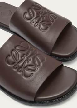 LoeweMen's Flex Anagram Soft Calfskin Slide Sandals