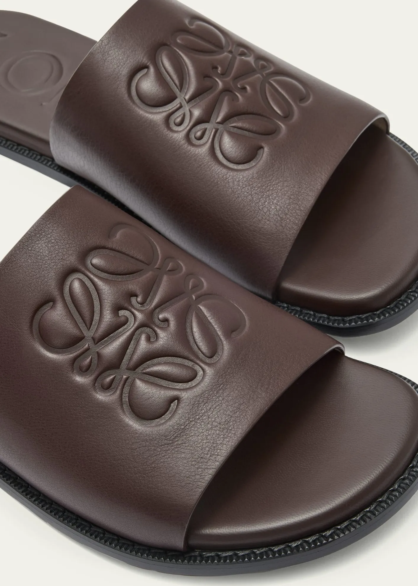 LoeweMen's Flex Anagram Soft Calfskin Slide Sandals