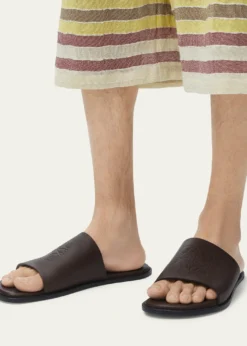 LoeweMen's Flex Anagram Soft Calfskin Slide Sandals