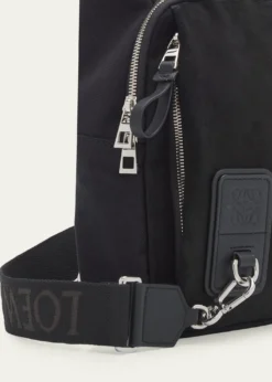 LoeweMen's Flex Canvas and Suede Sling Bag
