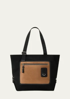 LoeweMen's Flex Zipped Tote Bag in Canvas & Suede
