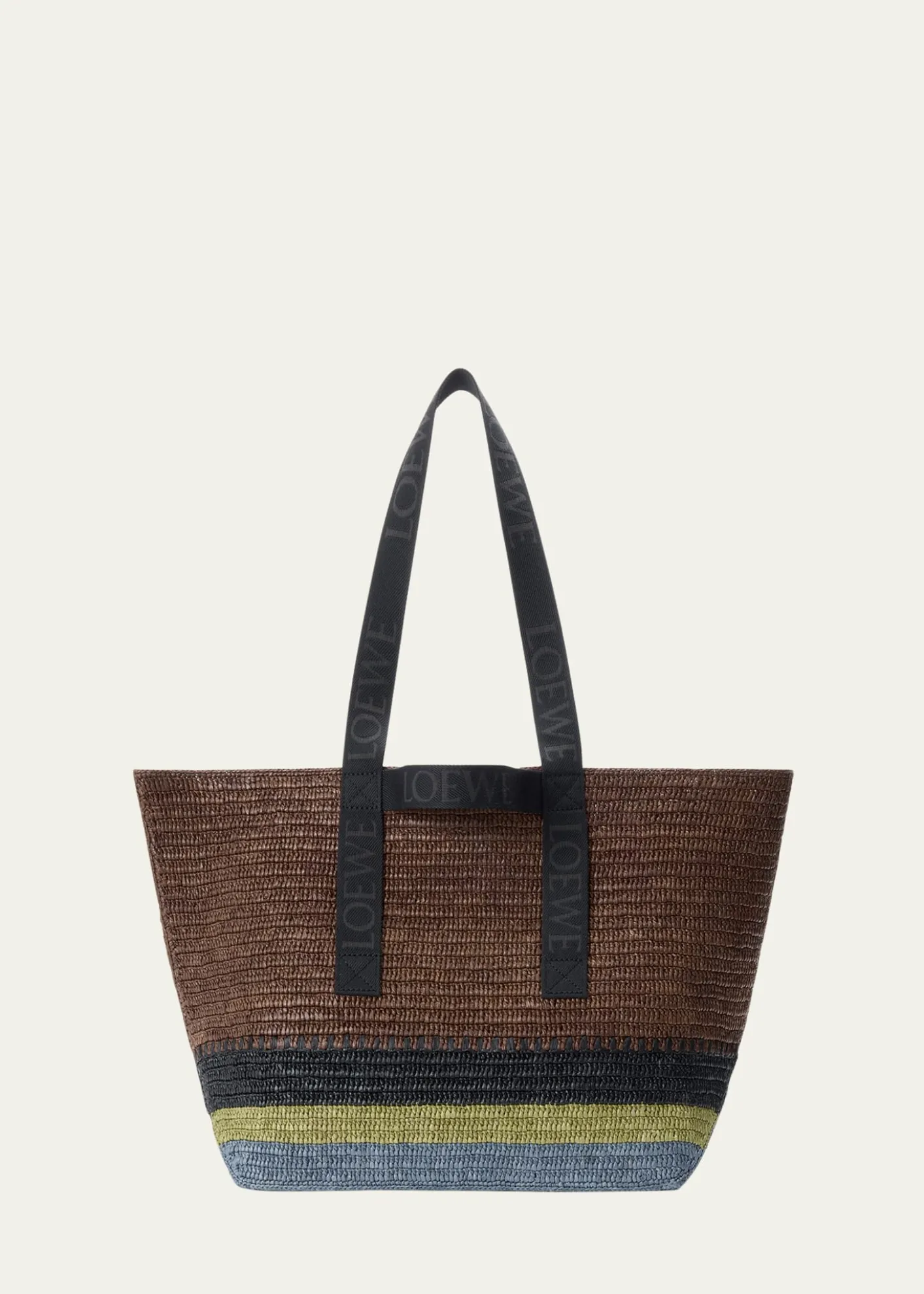 LoeweMen's Fold Raffia Shopper Tote Bag