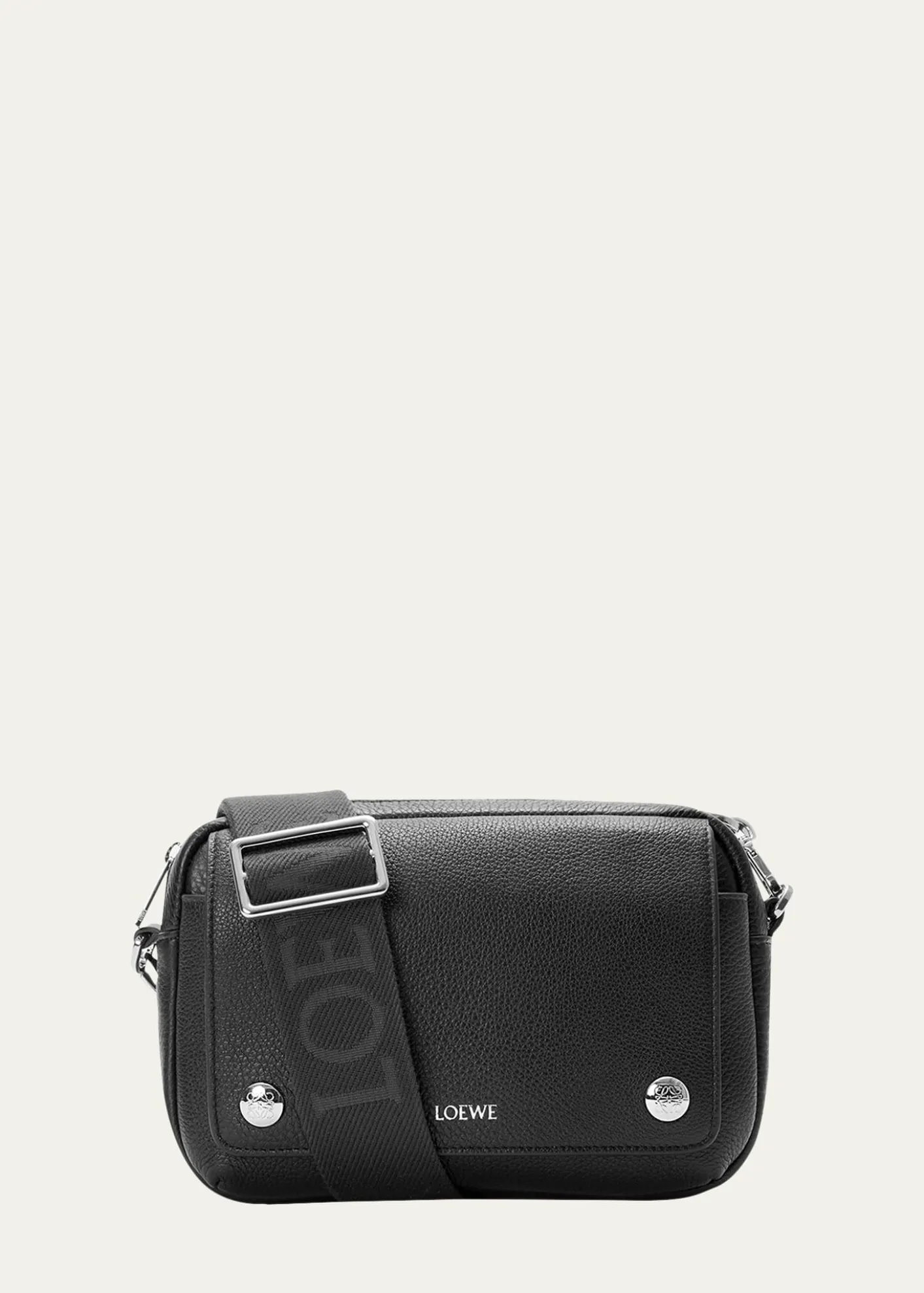 LoeweMen's Small Pebble Messenger Bag in Grained Calfskin
