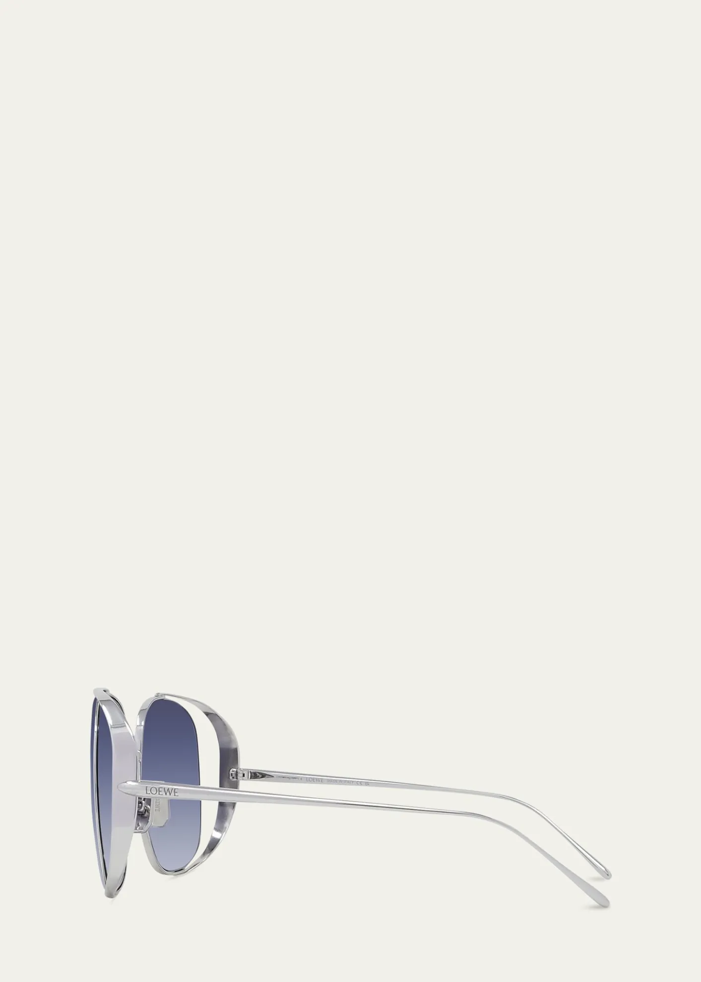 LoeweMetal Logo-Print Rectangle Sunglasses