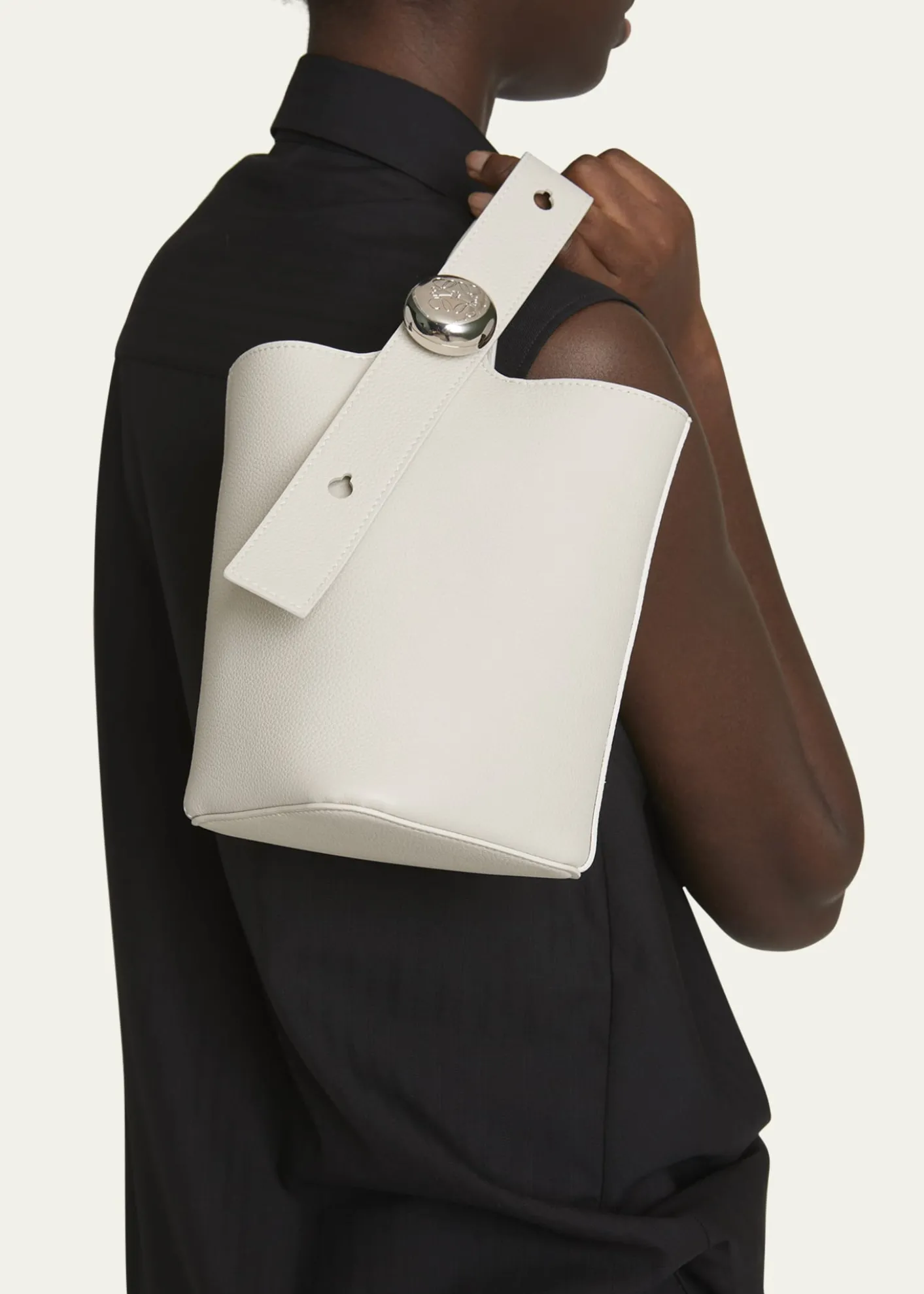 LoeweMini Pebble Leather Bucket Bag