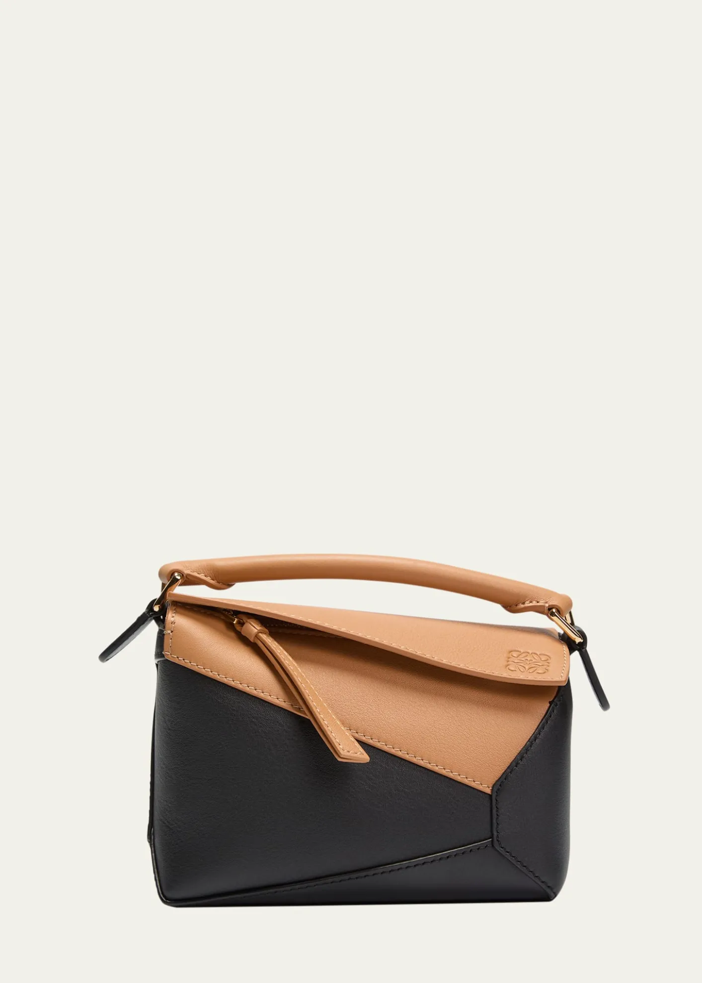 LoeweMini Puzzle Edge Bicolor Top-Handle Bag