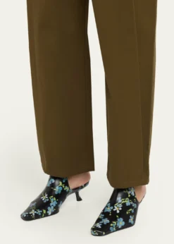 Loewe45mm Emily Floral Leather Mules