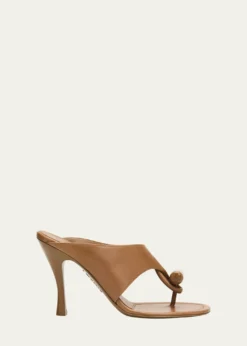 Loewe90mm Toggle Leather Thong Sandals