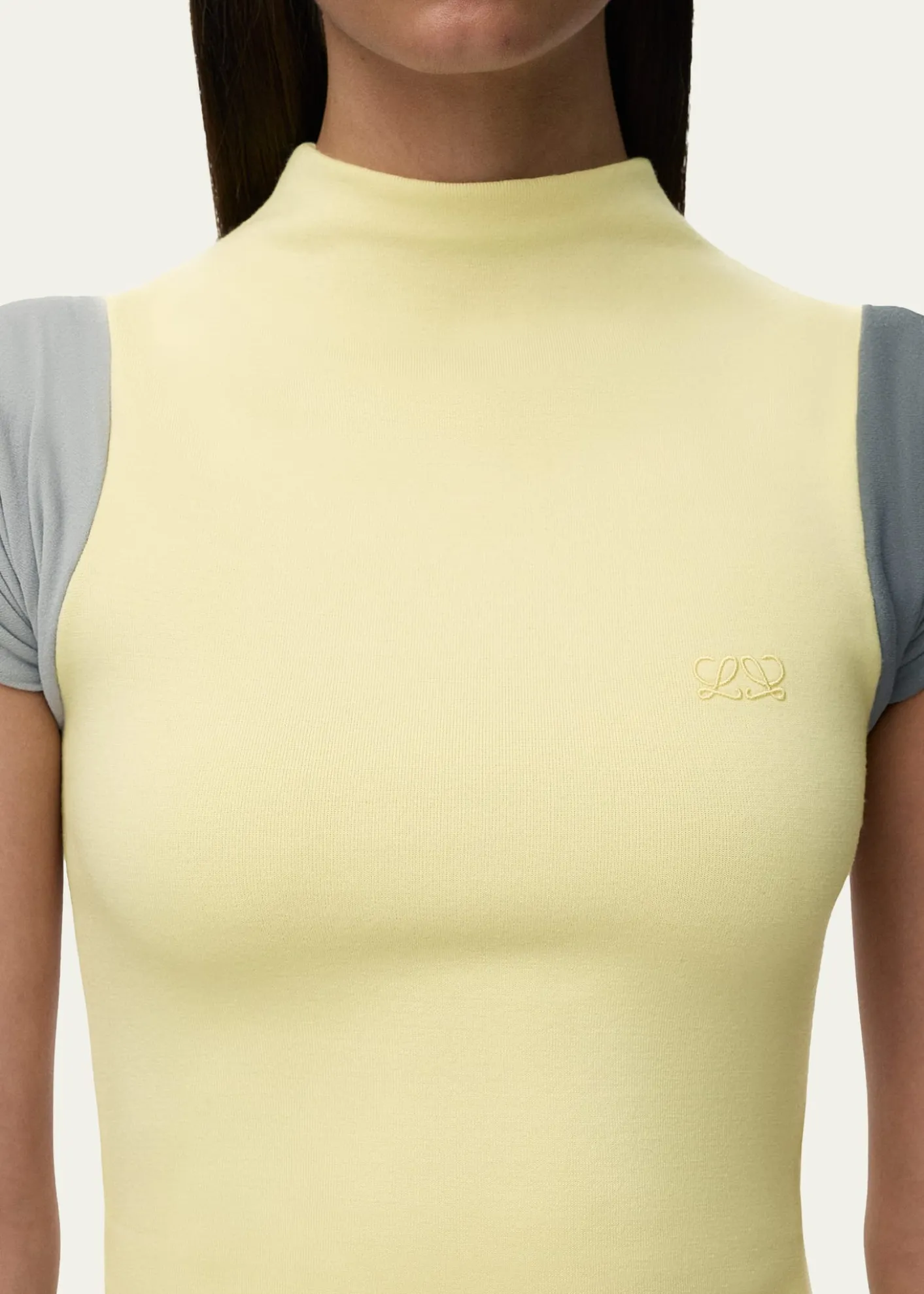 LoeweMock-Neck Colorblock Handkerchief Dress