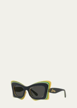 LoeweMulticolor Acetate Butterfly Sunglasses