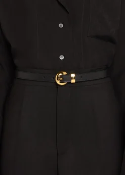 LoewePebble Leather Skinny Belt