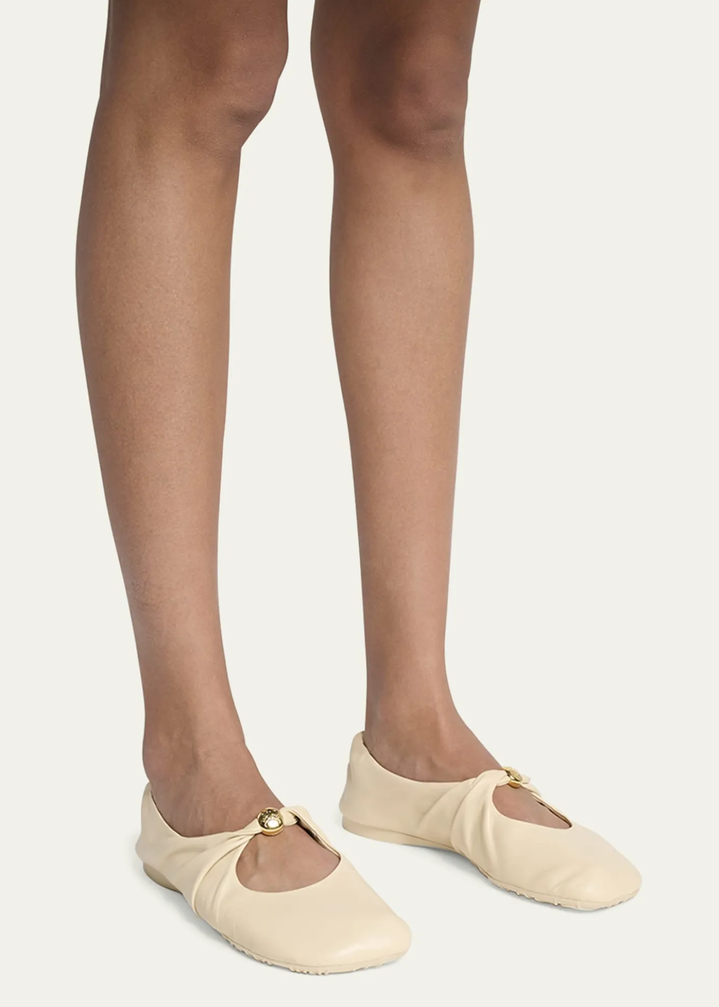 LoewePebble Soft Leather Ballerina Flats