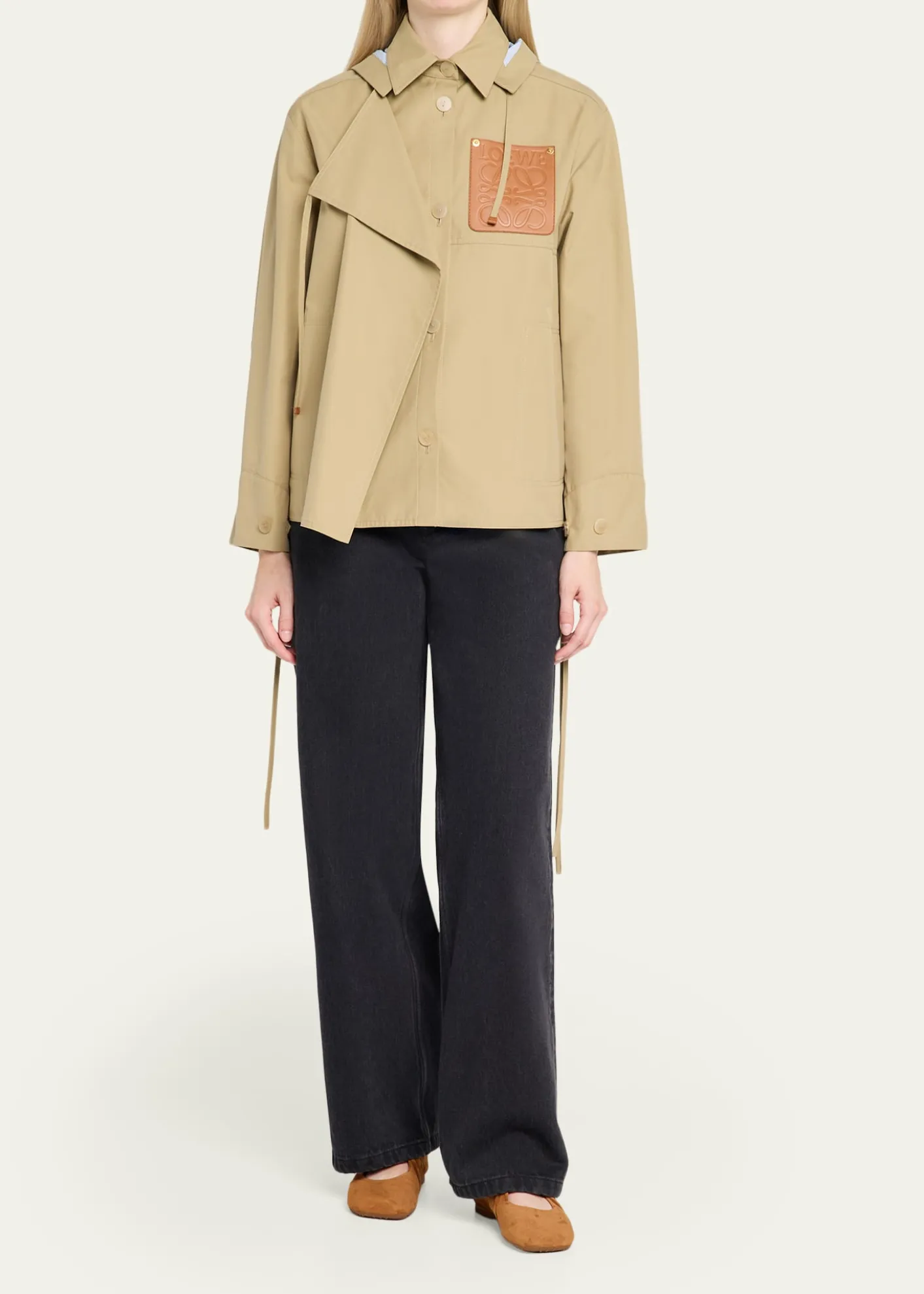 LoewePebble Suede Ballerina Flats