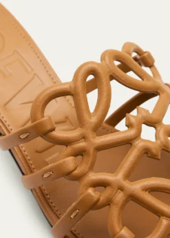 LoewePetal Anagram Leather Caged Mule Sandals
