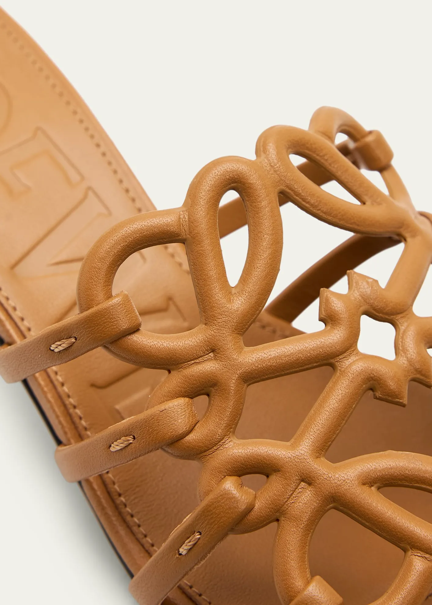 LoewePetal Anagram Leather Caged Mule Sandals