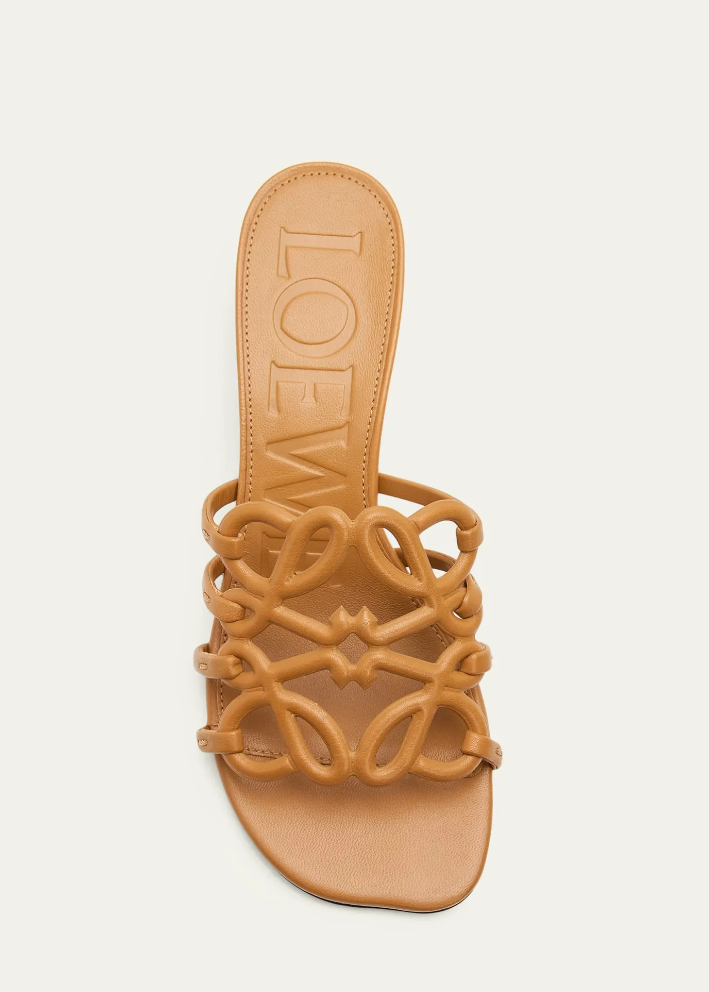 LoewePetal Anagram Leather Caged Mule Sandals